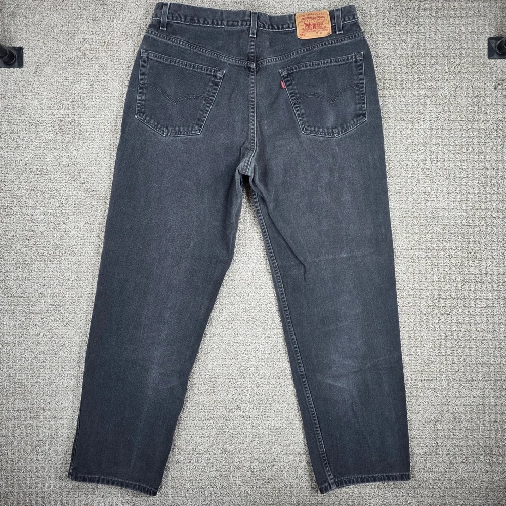 Vintage Levis 550 Relaxed Fit Jeans Mens 40x32 Black Denim Tapered Leg Mexico